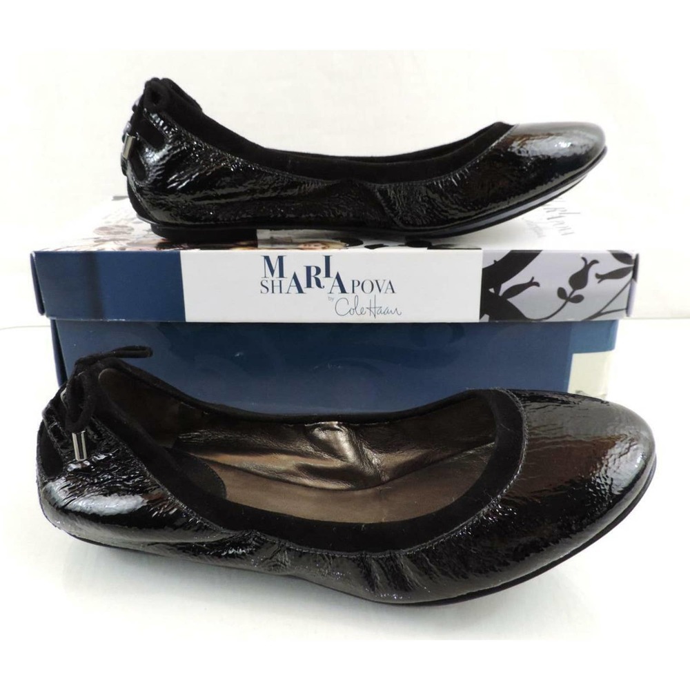 Maria Sharapova by Cole Haan Air Bacara Ballet Flats Shoes Black Patent Size 5.5